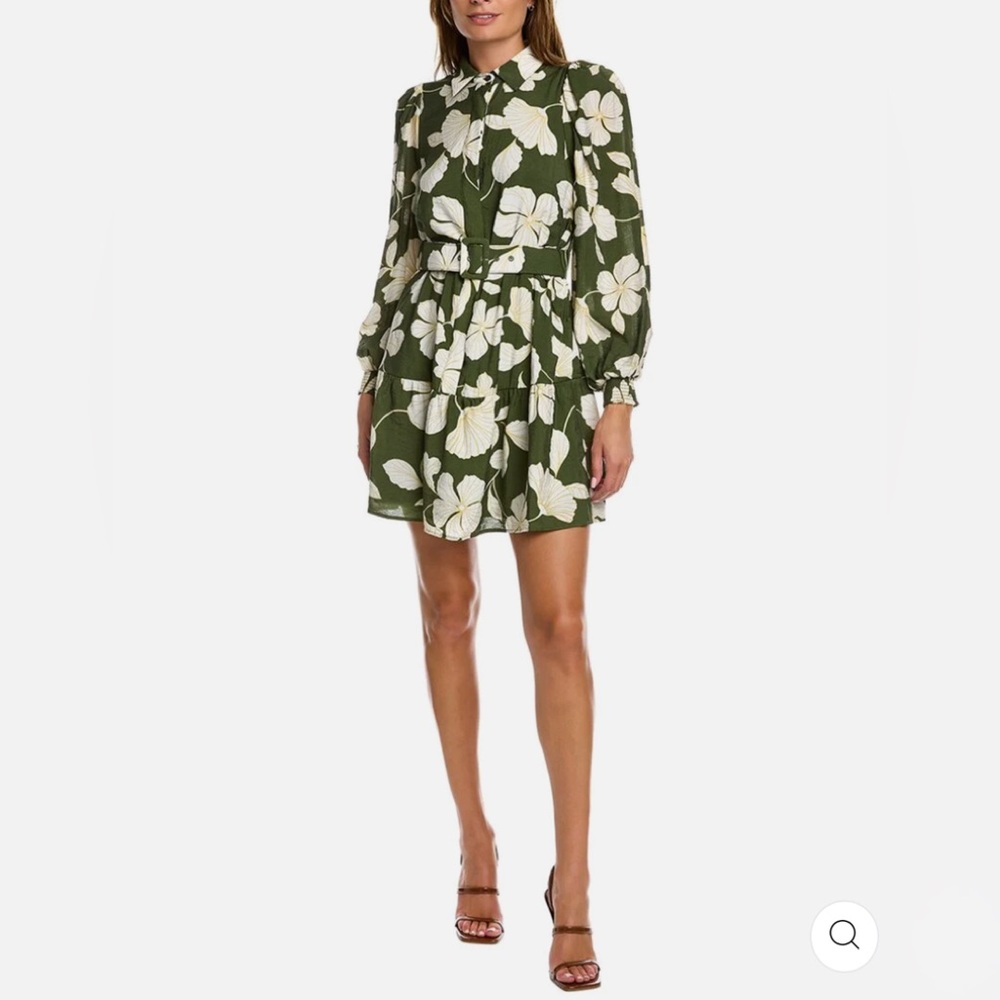 Laundry by Shelli Segal Egyptian Lotus floral belted mini dress